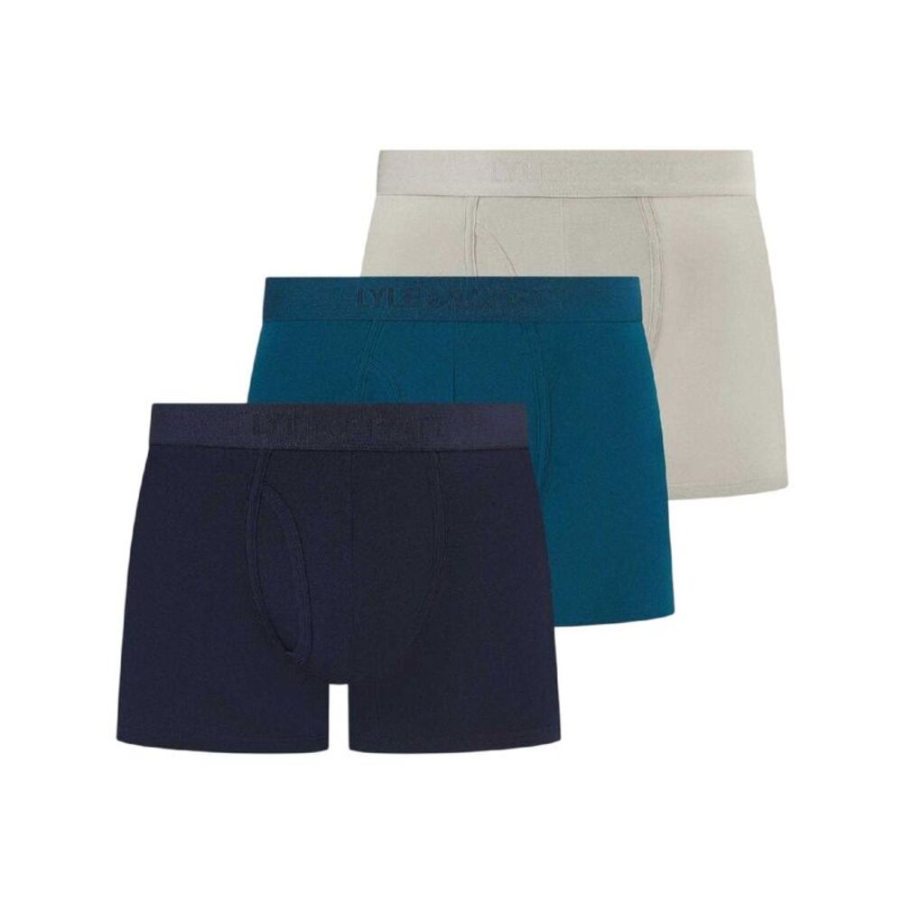 Lyle & Scott Mens Sutherland Mid Rise Underwear (Pack of 3) / Blue/Multicolored